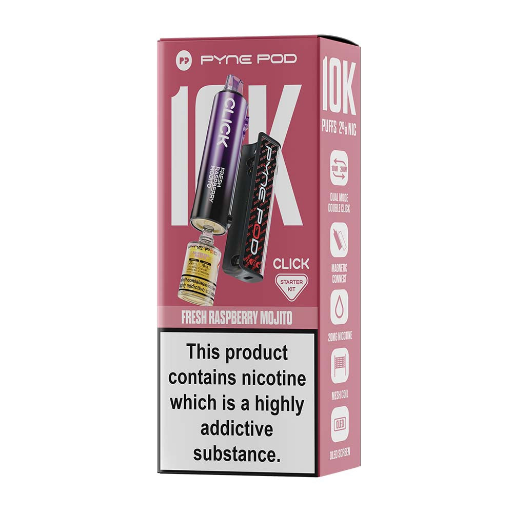 Pyne Pod Click 10K Fresh Raspberry Mojito Starter Kit