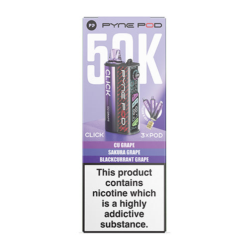 Pyn Pod 50K packaging with nicotine warning on a white background