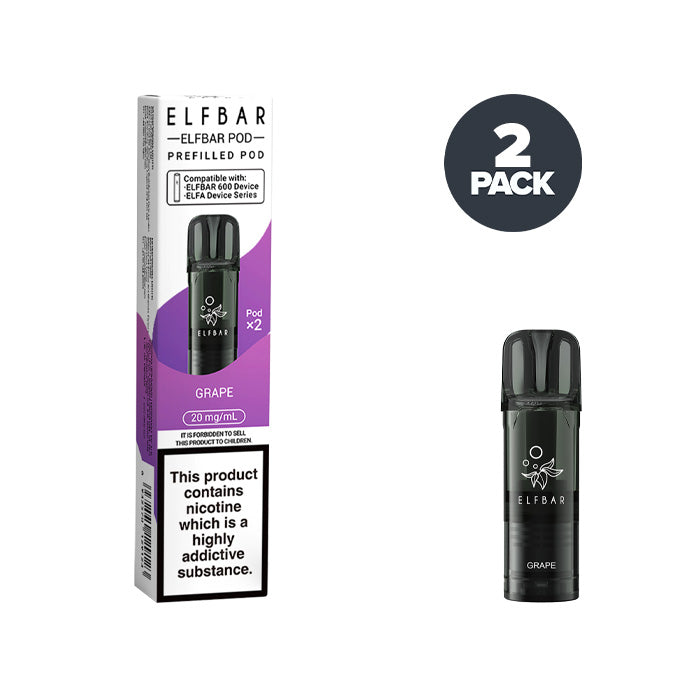 Grape Elf Bar 600 Pre-filled Pod and Box