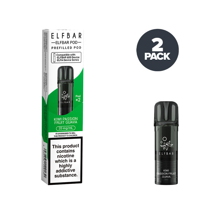 Kiwi Passion Fruit Guava Elf Bar 600 Pre-filled Pod and Box