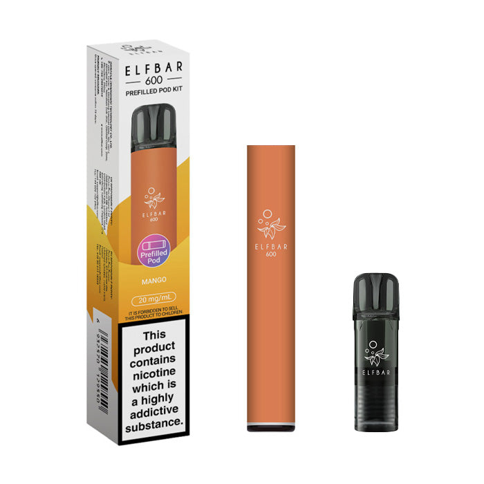 Mango Elf Bar 600 Pre-filled Pod Kit and Box
