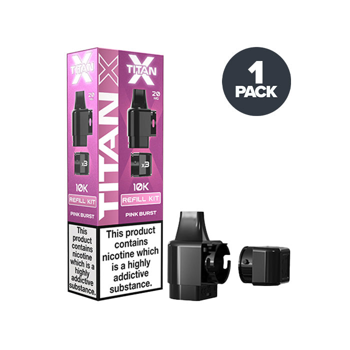 Pink Burst Titan X Prefilled Pods on a white background