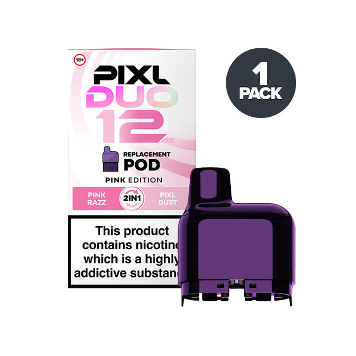 Pink Edition Pixl Duo 12 Prefilled Pods on a white background