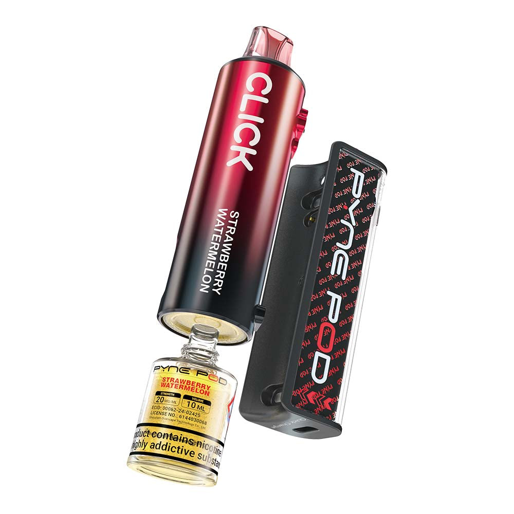 Click Pyne Pod Vape Pyne Pod Click 10K Strawberry Watermelon Starter Kit My Vapery UK Click Pyne Pod Vape Pyne Pod Click 10K Strawberry Watermelon Starter Kit My Vapery UK
