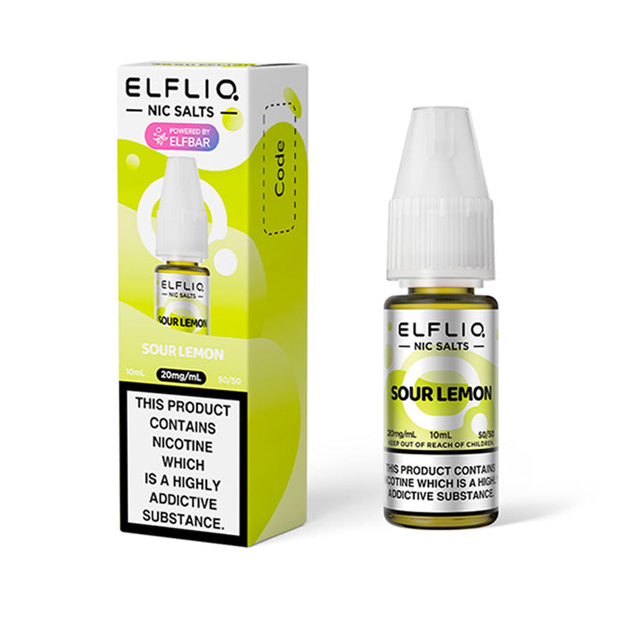 Sour Lemon 10ml Nic Salt E-Liquid by ElfLiq