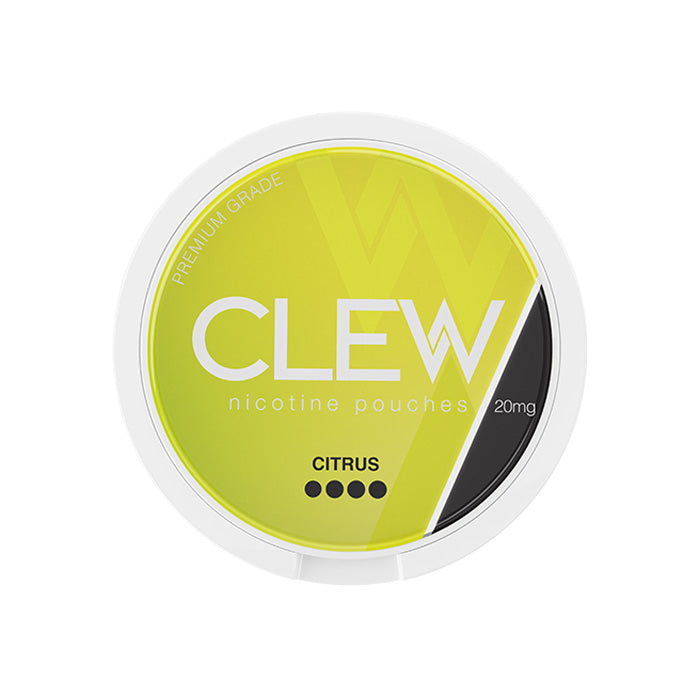 Can of 20mg Citrus Clew Nicotine Pouches