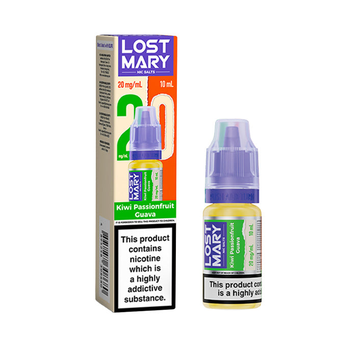 Kiwi Passionfruit Guava Lost Mary 10ml Nic Salt E-Liquids and Box