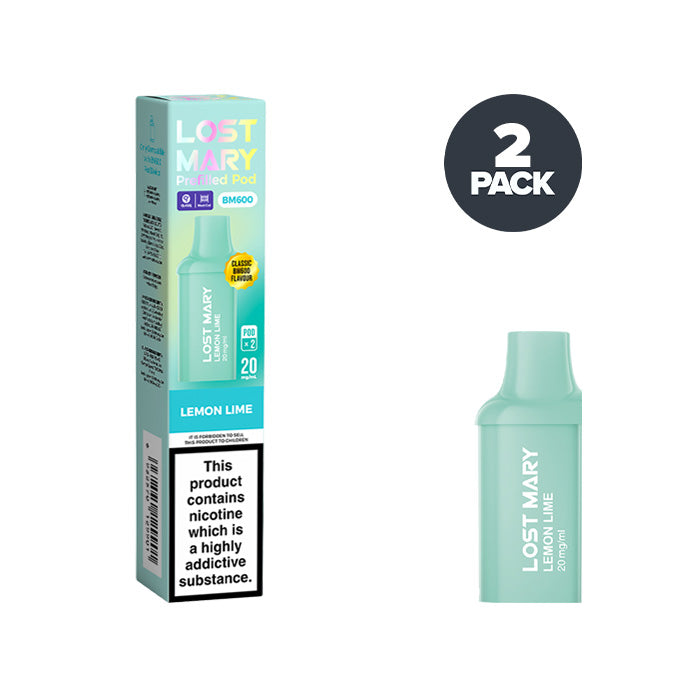 Lemon Lime Lost Mary BM600 Prefilled Pod and Box