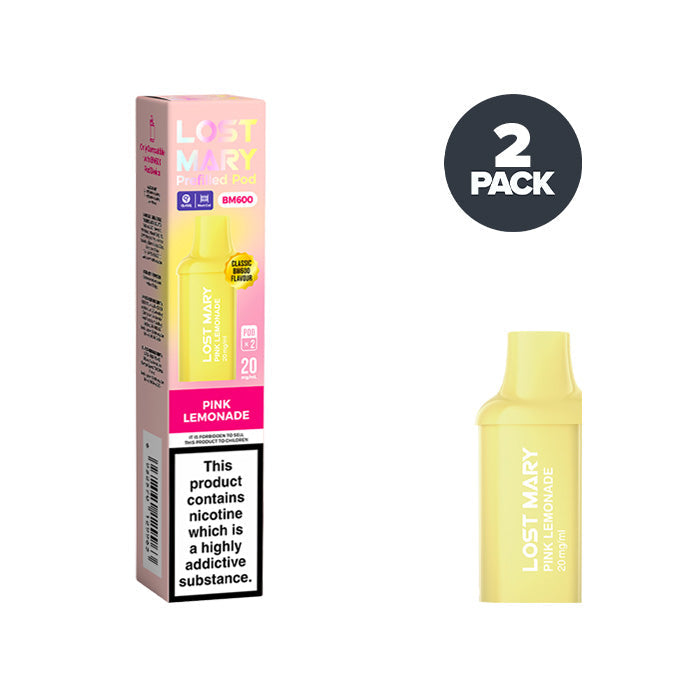 Pink Lemonade Lost Mary BM600 Prefilled Pod and Box