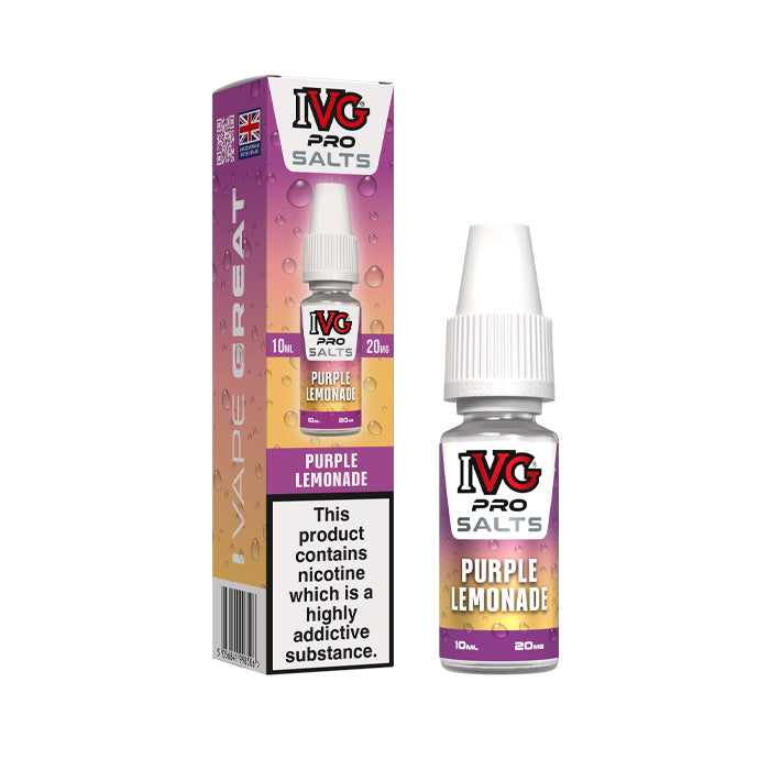 Purple Lemonade Ivg Pro 10ml Nic Salt E-Liquid and Box
