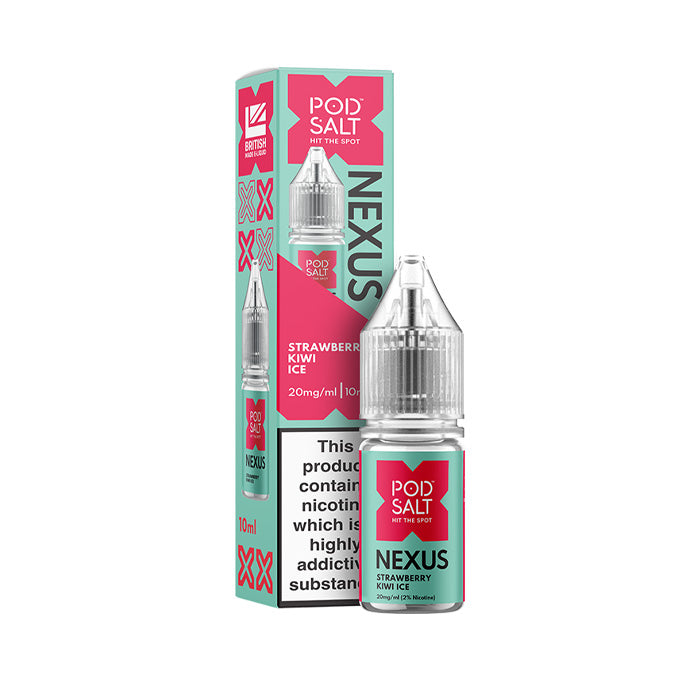 Pod Salt Nexus Strawberry Kiwi Ice 10ml Nicotine Salt E-Liquid My Vapery UK Pod Salt Nexus Strawberry Kiwi Ice 10ml Nicotine Salt E-Liquid My Vapery UK