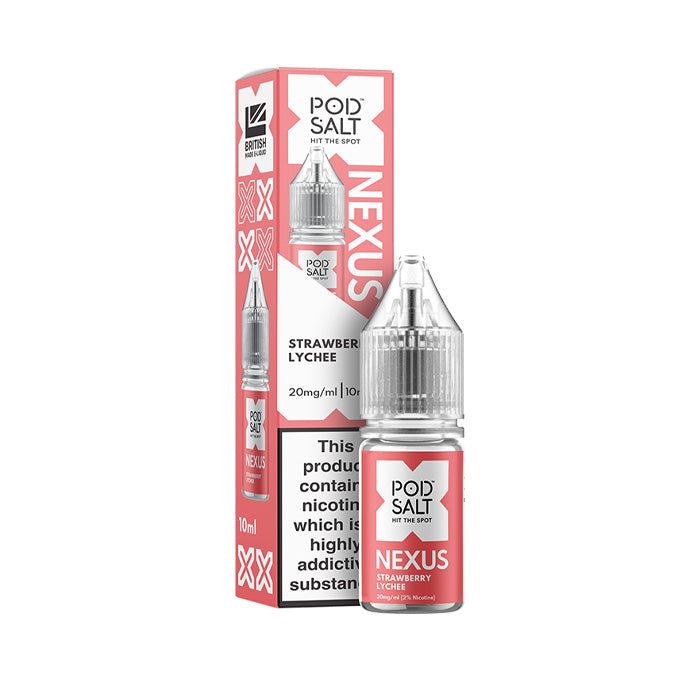 Pod Salt Nexus Strawberry Lychee 10ml Nicotine Salt E-Liquid My Vapery UK Pod Salt Nexus Strawberry Lychee 10ml Nicotine Salt E-Liquid My Vapery UK