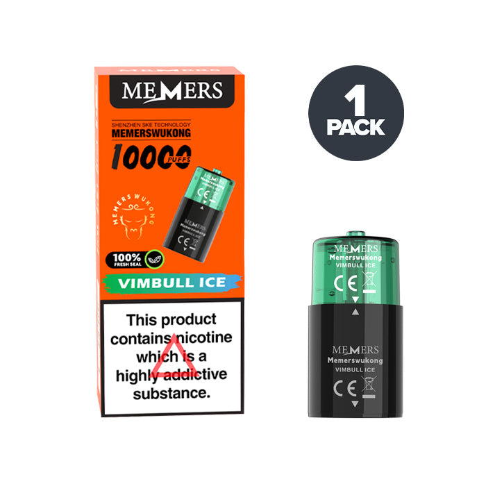 Vimbull Ice Memers Wukong V10000 Prefilled Pod and Box on a white background