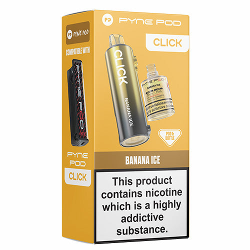 Pyne Pod Click Banana Ice packaging on a white background