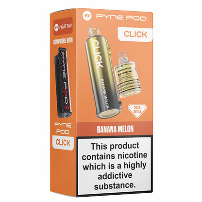 Pyne Pod Click Banana Melon vape pod packaging on a white background