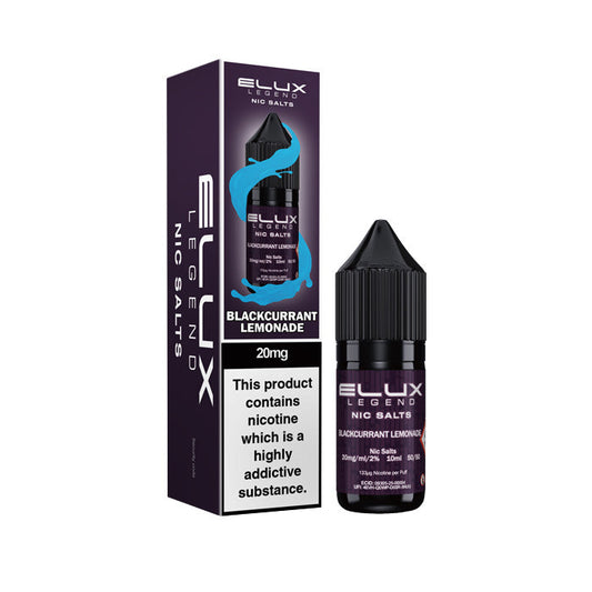 Blackcurrant Lemonade  Nic Salt Bottle by Elux Legend