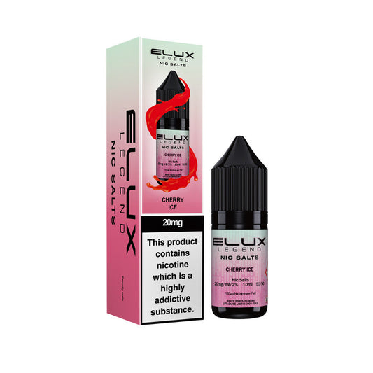 Cherry Ice Elux  Nic Salt Bottle and Box