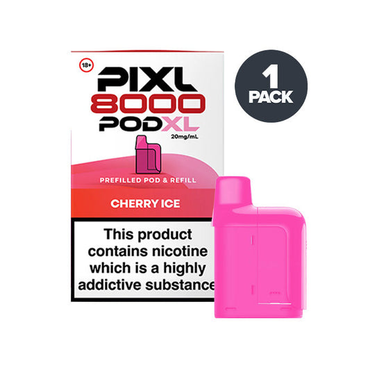 Cherry Ice PIXL 8000 Prefilled Pods on a white background