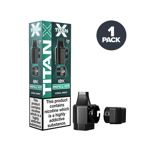 Cool Mint Titan X Prefilled Pods on a white background