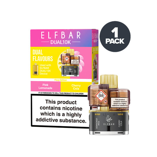 Fizzy Edition Elf Bar Dual 10K Refill and Box on a white background