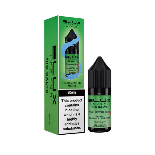 Fresh Menthol Mojito Elux  Nic Salt Bottle and Box
