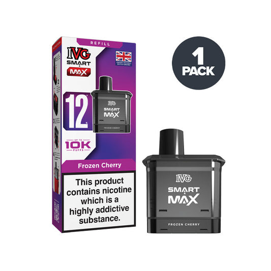 Frozen Cherry IVG Smart Max Prefilled Pod and Box on a white background