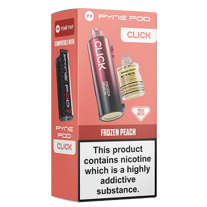 Pyne Pod packaging for Frozen Peach flavor on a white background