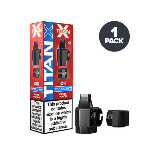 Fruit Punch Titan X Prefilled Pods on a white background