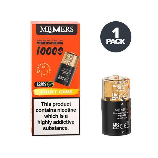Fruit Gum Memers Wukong V10000 Prefilled Pod and Box on a white background