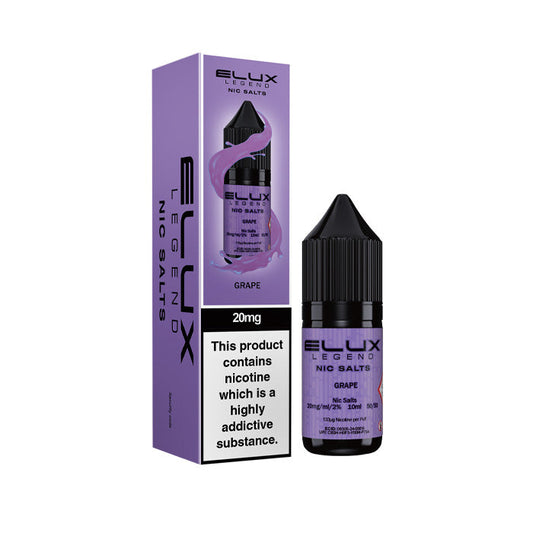 Grape Elux  Nic Salt Bottle and Box