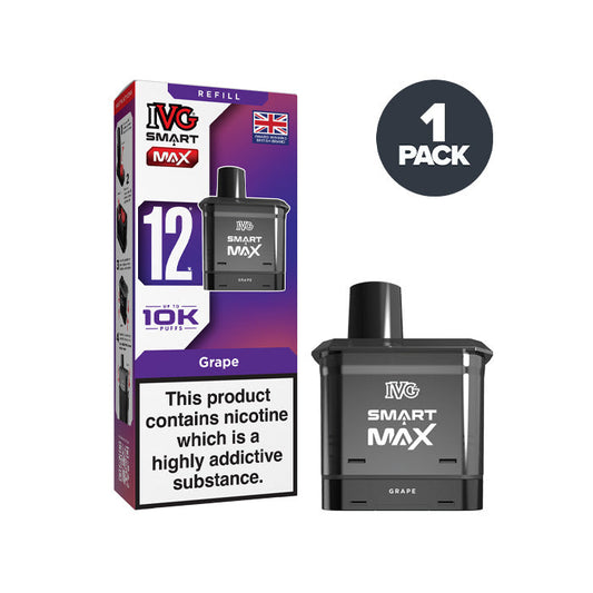 Grape IVG Smart Max Prefilled Pod and Box on a white background
