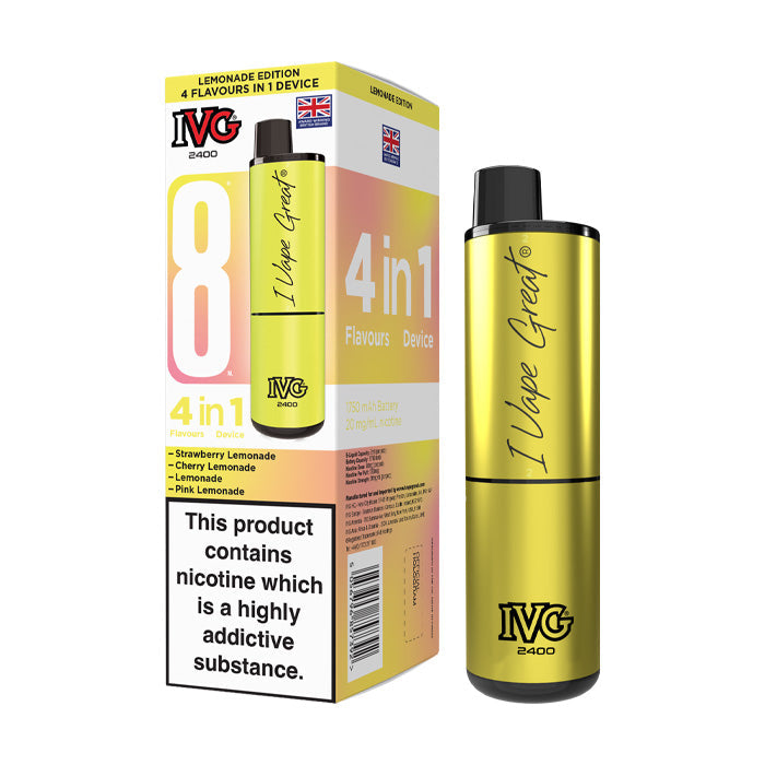 IVG 2400 Rechargeable Vape Kit Lemonade Edition