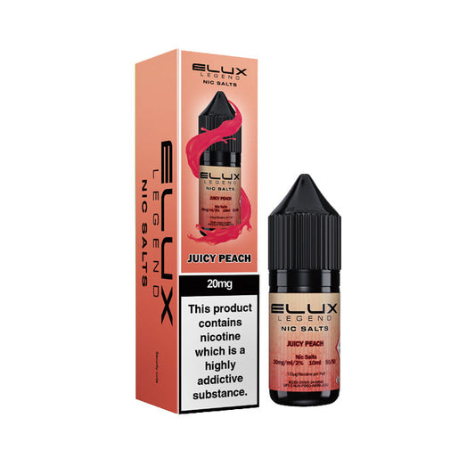 Juicy Peach  Nic Salt Bottle E-Liquid by Elux Legend