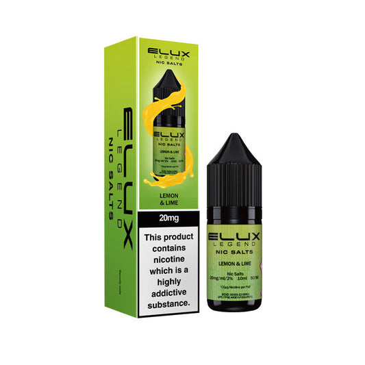 Lemon Lime Elux  Nic Salt Bottle and Box