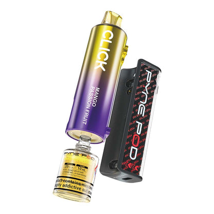 Pyne Pod Click 10K Mango Passion Fruit Starter Kit My Vapery UK Pyne Pod Click 10K Mango Passion Fruit Starter Kit My Vapery UK