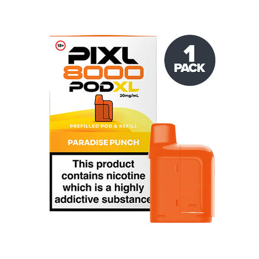 Paradise Punch PIXL 8000 Prefilled Pods on a white background