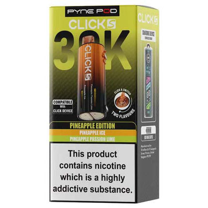 Pineapple edition Pyne Pod Clicks 30K packaging on a white background