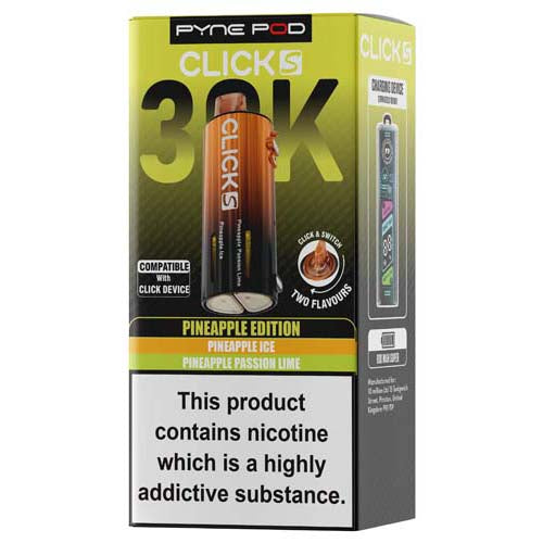 Pineapple edition Pyne Pod Clicks 30K packaging on a white background