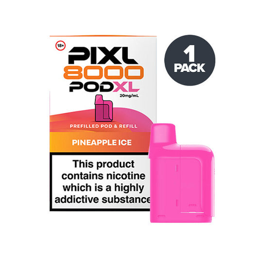 Pineapple Ice PIXL 8000 Prefilled Pods on a white background
