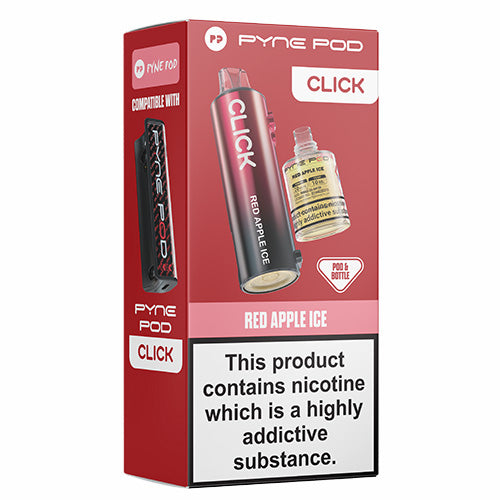 Pyne Pod Click Red Apple Ice packaging on a white background