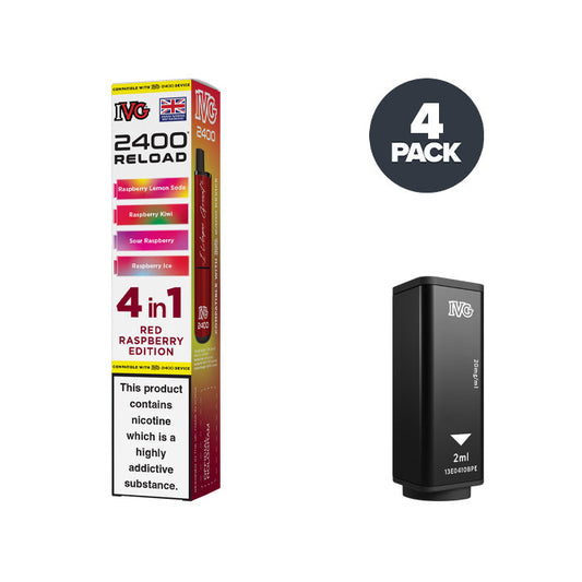 Red Raspberry Edition IVG 2400 Reload Prefilled Pod and Box