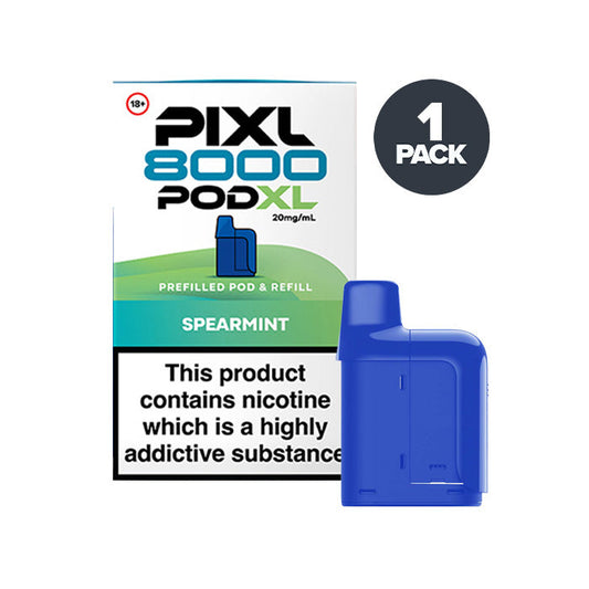 Spearmint PIXL 8000 Prefilled Pods on a white background