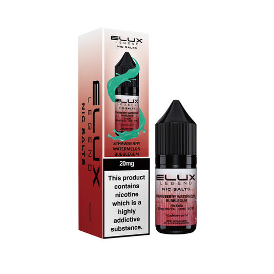 Strawberry Watermelon Bubblegum Elux  Nic Salt Bottle and Box