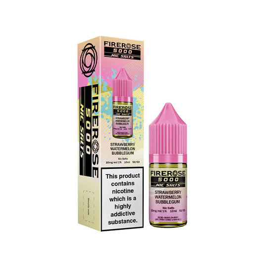 Strawberry Watermelon Bubblegum  Nic Salt Bottle E-Liquid by Firerose 5000