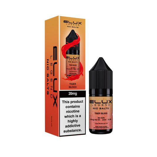 Tiger BloodElux  Nic Salt Bottle and Box