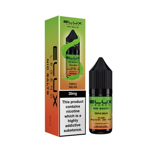 Triple Melon Elux  Nic Salt Bottle and Box