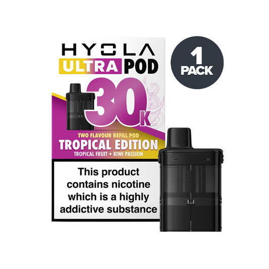 Tropical Edition Hyola Ultra 30K Prefilled Pod and Box on a white background