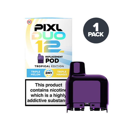 Tropical Edition Pixl Duo 12 Prefilled Pods on a white background