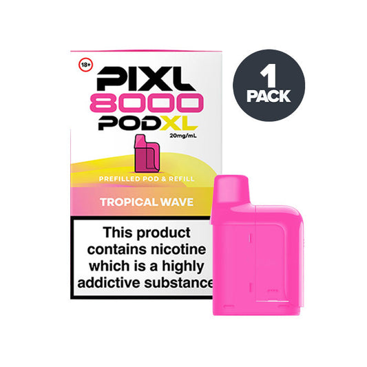Tropical Wave PIXL 8000 Prefilled Pods on a white background