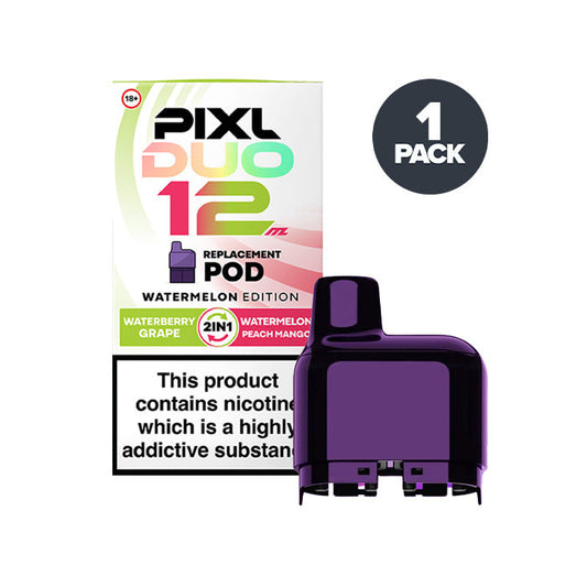 Watermelon Edition Pixl Duo 12 Prefilled Pods on a white background
